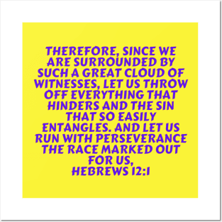 Bible Verse Hebrews 12:1 Posters and Art